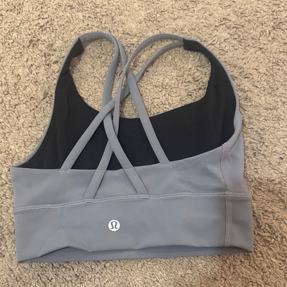 lululemon athletica Dual-Tone Gray and Black Sports Bra